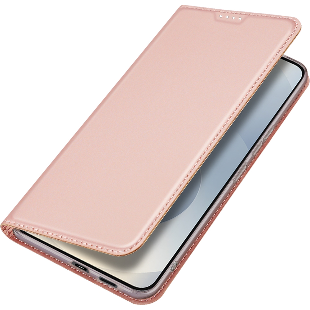 Etui z klapką, portfelowe, Dux Ducis Skin Pro do Galaxy S25 Edge, różowa